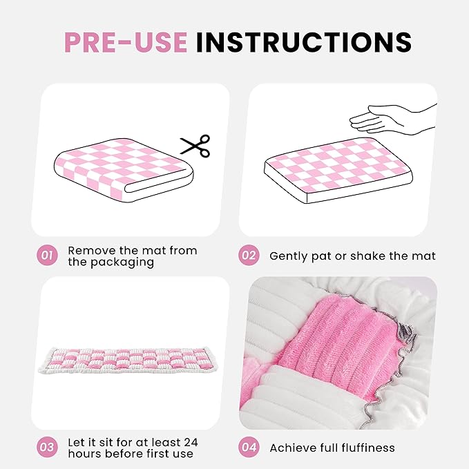 Backseat Dog Bed Mat, Non-Slip Dog Bed for Car Back Seat, Soft & Cozy Dogs Blanket, Washable Travel Pet Mat Seat Protector for Cars, SUVs, Trucks (Pink/White, 51.1" L x 23.6" W x 1.5" Th)