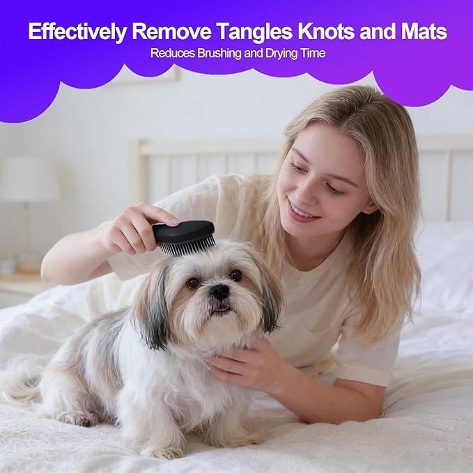 Small Dog Brush- Grooming Tool for Teddy, Yorkies, Maltese, Shih Tzu, Chihuahua - Puppy Hair Brush (Black)