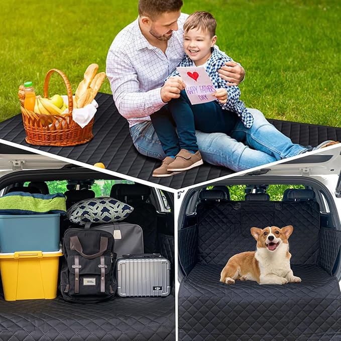 SUV Cargo Liner for Dog Car Seat Cover Waterproof Pet Cargo Cover Nonslip Dog Seat Cover with Bumper Flap Protector for SUV Trunk Sedans Vans(70L”*40W“)