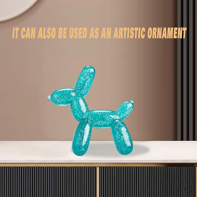 Durable Dog Chew Toy – Balloon Dog Shape, 6.14”for Medium & Large Dogs, Tough Plastic, Interactive Chew Toy for Boredom & Dental Health(Green)