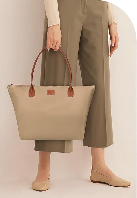 Nylon Tote Bag for Women, Large Foldable Weekend Hobo Purses for Women, Shoulder Tote Handbags with Zipper | Nylon, Large, Foldable, Weekend, Tote, with Zipper