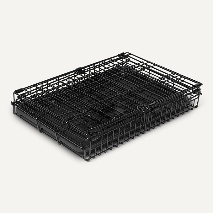 Amazon Basics Durable, Foldable Metal Wire Dog Crate with Tray, Single Door, 18 x 12.4 x 15 in, Black