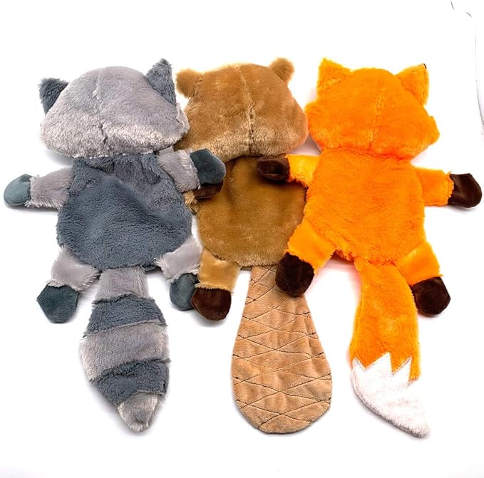 Jalousie 5 Pack Plush Toys Assortment Value Bundle Puppy Pet Mutt Squeak Toy for Medium Large Dogs (5 Pack Premium Corduroy) (1 Pack Large Plush)