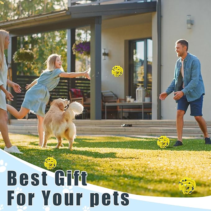 Magicorange Dog Balls 4 Pack Tennis Ball Toys Dog Toy for Aggressive Chewers Indestructible Teething Chew Toys Fetch Ball for Dogs