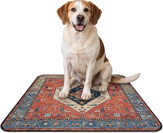 Lahome Super Absorbent & Leakproof Washable Dog Pee Pads - 2 Pack Value Set - Waterproof, Non-Slip Reusable Pads for Puppy Training, Crates & Whelping (24"x24", Red)