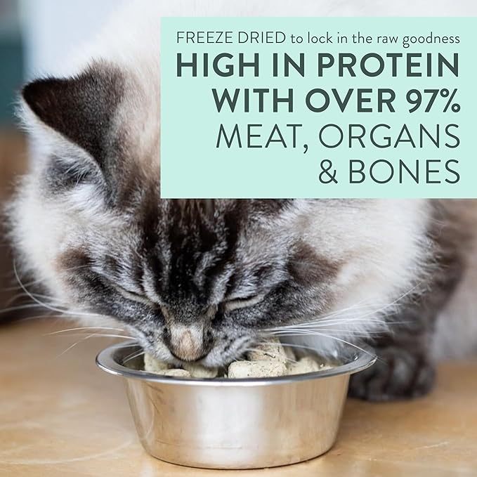 The New Zealand Natural Pet Food Co Meow Freeze Dried Cat Food - Beef & Hoki Recipe, High Protein, Meals & Toppers, Dry Cat Food,1.76 oz