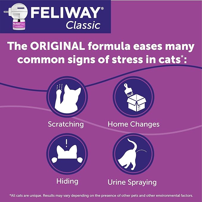 FELIWAY Classic 3 x 30 Day Cat Calming Refills for Pheromone Diffuser & Happy Snack Delicious Calming cat Treats (12-ct Chicken Flavor)