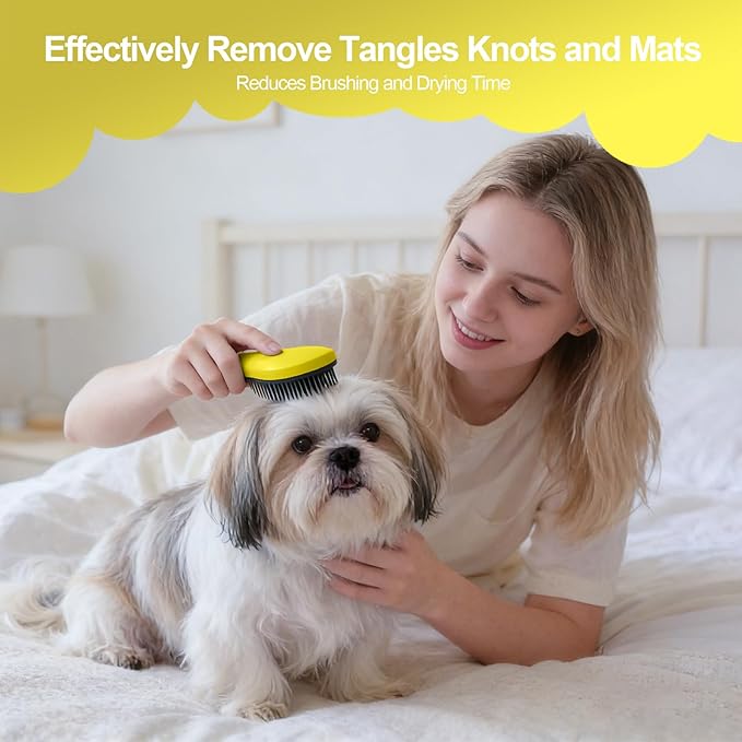 Small Dog Brush - Grooming Tool for Teddy, Yorkies, Maltese, Shih Tzu, Chihuahua - Puppy Hair Brush (Yellow)