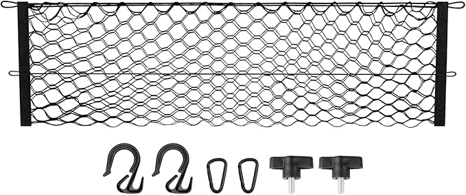 Trunk Cargo Net for 2018-2025 2026 Chevy Equinox & GMC Terrain Accessories Envelope Style Mesh Trunk Net Organizer and Storage Stretchable Elastic Nylon Rear Cargo Netting with Hooks