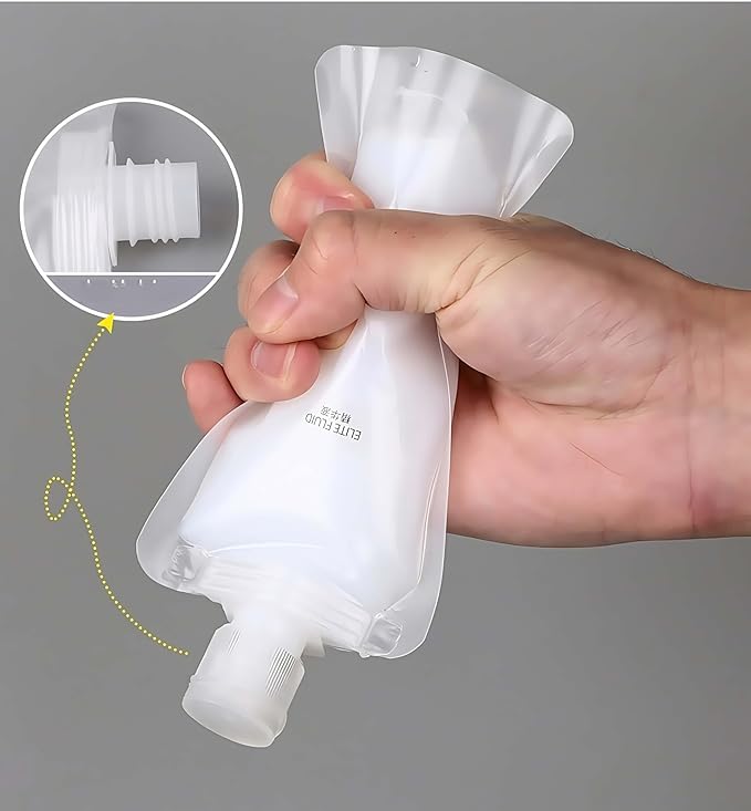 10 Pack Travel Pouches for Toiletries, Size Portable Containers,Stand Up Pouch,Refillable Travel Accessories for Shampoo Conditioner (100ML/3.4OZ/10piece)