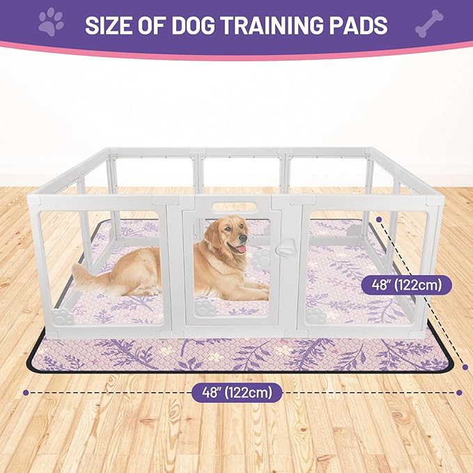 Washable Dog Pee Pads - Absorbent Reusable Puppy Training Pads, Waterproof Leak - Proof & Non - Slip for Crate Whelping Potty Training 48x48 (Pack of 2)