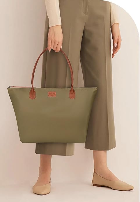 Nylon Tote Bag for Women, Large Foldable Weekend Hobo Purses for Women, Shoulder Tote Handbags with Zipper | Nylon, Large, Foldable, Weekend, Tote, with Zipper