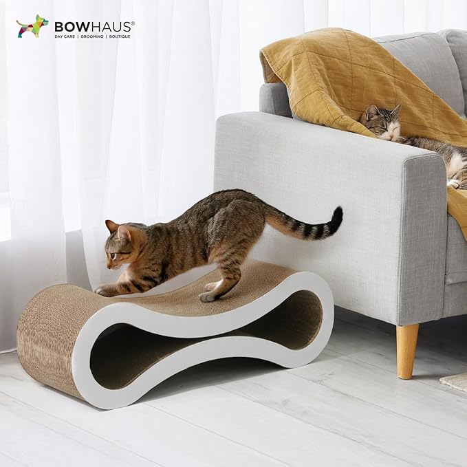 Infinity Cat Scratcher Lounger, Reversible Scratcher, Infinity Cat Cardboard Scratcher, Large Cat Scratching Pad, Scratching Board, Scratcher Lounge Bed for Indoor Cats, Brown