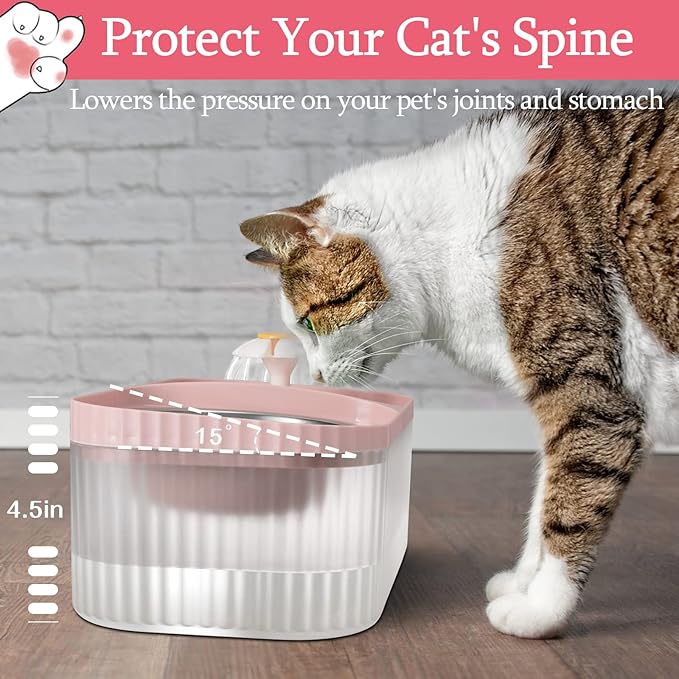 TODDLT Cat Water Fountain, Ultra Silent Pet Fountain 100oz/3L with Cat Bowl, Automatic Dog Water Dispenser with Smart Pump for Cats, Small to Medium Dogs