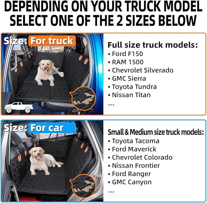 Dog Back Seat Extender for Truck,Truck Dog Seat Cover Back Seat,Dog Hammock for Truck,Hard Bottom Seat Extender,Pet Seat Covers for F150/RAM1500/Silverado