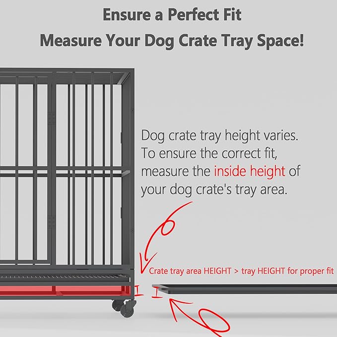 Dog Crate Tray 35"-ChewProof Replacement Pan, Easy to Clean, Easy to Assemble,Ideal for Potty Training- Perfect for Pet Crates & Kennels (Tray 35" fit 36" Crate)