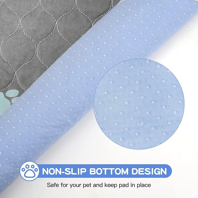 Aitmexcn Washable Puppy Dog Pee Pad, 4PCS 100% Waterproof Whelping Training Mat for Puppy/Senior Dog, Fast Drying Reusable Puppy Pads for Indoor, Outdoor and Car Travel- 18x24'' Llight Gray