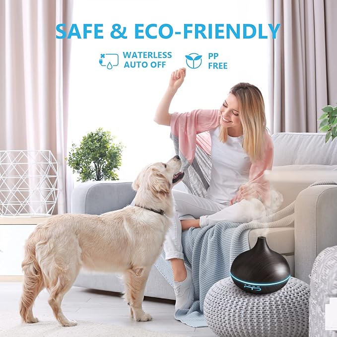 SACATR 550ml Aromatherapy Diffuser with 15x10mL Essential Oils, Ultrasonic Technology, Remote Control for Home Office