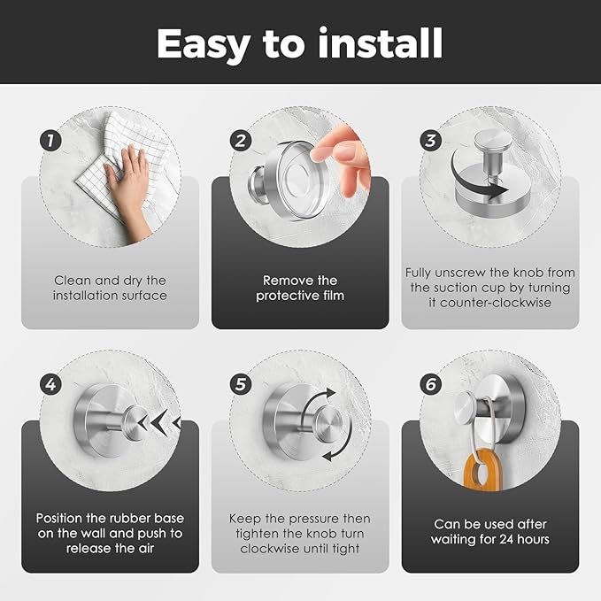 WingWider Shower Hooks for Inside Shower,Suction Cup Hooks for Glass Window,Removable Towel Hooks for Bathrooms,4 Packs(Silver)
