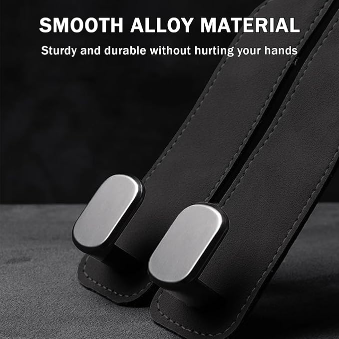 2 Pack Car Seat Back Storage Hook, Headrest Hooks for Car with Metal Hooks, Premium Suede Leather Car Headrest Hooks Universal Car Seat Hooks for Purses, Bags & Groceries(Black)
