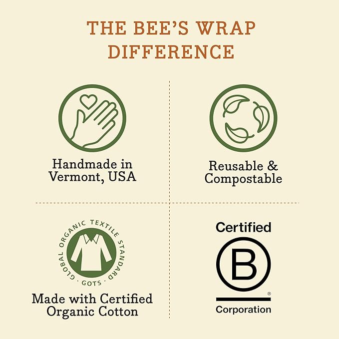 Bee's Wrap Beeswax Wraps for Food - Bees + Bears 3 Pack (2M 1 Sandwich) Made in USA Reusable & Organic Food Wraps, Sandwich Wrap - Eco-Friendly Alternative to Aluminum Foil & Plastic Wrap
