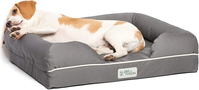 PetFusion Ultimate Dog Bed, Orthopedic Memory Foam, Multiple Sizes and Colors, Medium Firmness Pillow, Waterproof Liner, YKK Zippers, Breathable 35% Cotton Cover