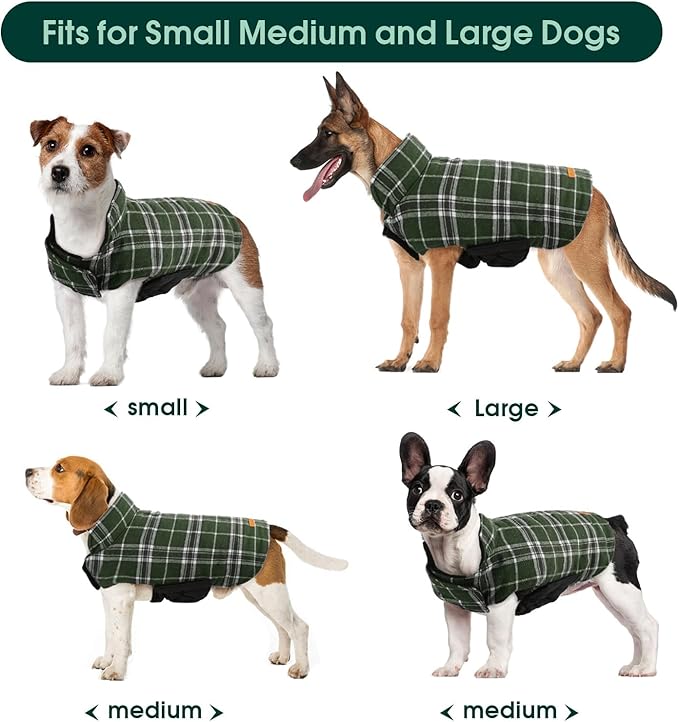 Kuoser Warm Dog Coat, Waterproof Dog Jacket for Extra Large Dogs, Adjustable Durable XXL Doggie Winter Coat Reversible Puppy Cold Weather Apparel from Small to Large Breed, Blue XXL