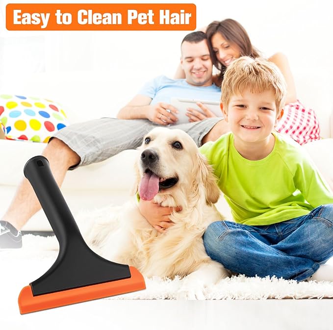 Astfys Silicone Pet Hair Removal,Pet Hair Rubber Carpet Rake Cat Dog Hair Remover with 8in Long Handle Pet Hair Remover for Furniture Couch Carpet