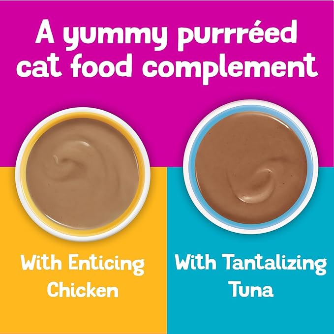 Aurora Pet Variety (16) Pureed Topper Lickable Cat Food (4) Chicken (4) Turkey (4) Salmon (4) Tuna (1.55-oz Each) with AuroraPet Wipes