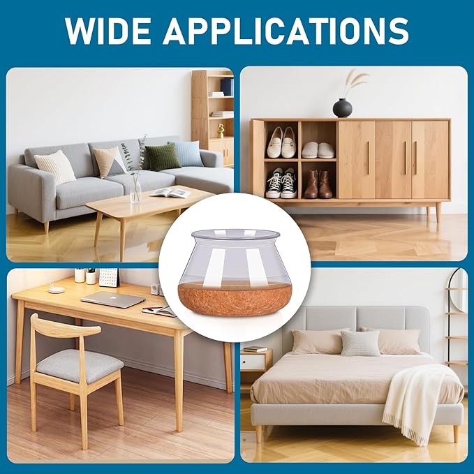 24 Pcs Furniture Leg Floor Protectors PISAO, Silicone Table and Chair Leg Protectors Caps Covers for Hardwood Floors, Furniture Pads Sliders with Wrapped Felt Bottom Extra Large 1.61"-2"(40.1mm-50mm)