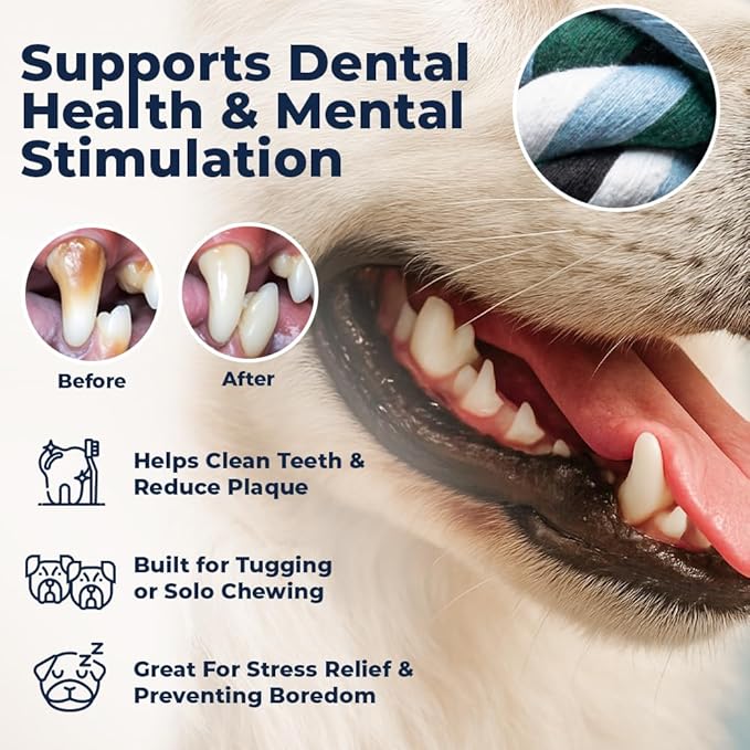 Giant Dog Rope Toys for Extra Large Dogs - 42 Inch, 6 Knot Large Tough Rope Toys for Dogs - Benefits Non-Profit Animal Rescue - Giant Indestructible Dog Toy for Aggressive Chewers (Red)