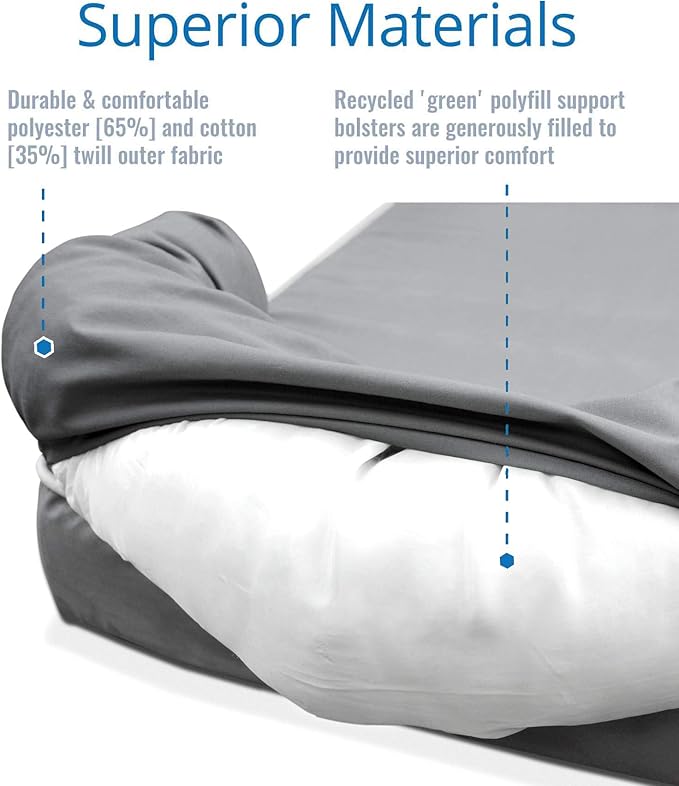 PetFusion Ultimate Dog Bed, Orthopedic Memory Foam, Multiple Sizes and Colors, Medium Firmness Pillow, Waterproof Liner, YKK Zippers, Breathable 35% Cotton Cover