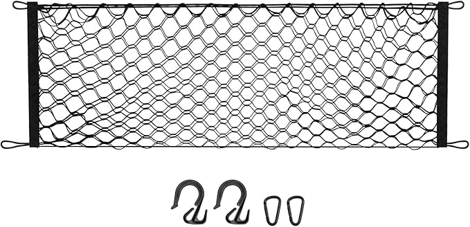 Trunk Cargo Net for 2023-2025 2026 Kia Sportage Accessories Envelope Style Mesh Trunk Net Organizer and Storage Stretchable Adjustable Elastic Nylon Rear Cargo Netting with Hooks