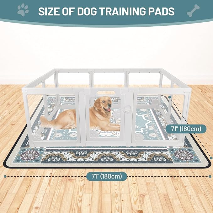 Washable Dog Pee Pads - 72"x72" Absorbent Reusable Puppy Training Pads, Waterproof Leak - Proof & Non - Slip for Crate Whelping Potty Training (Pack of 1)
