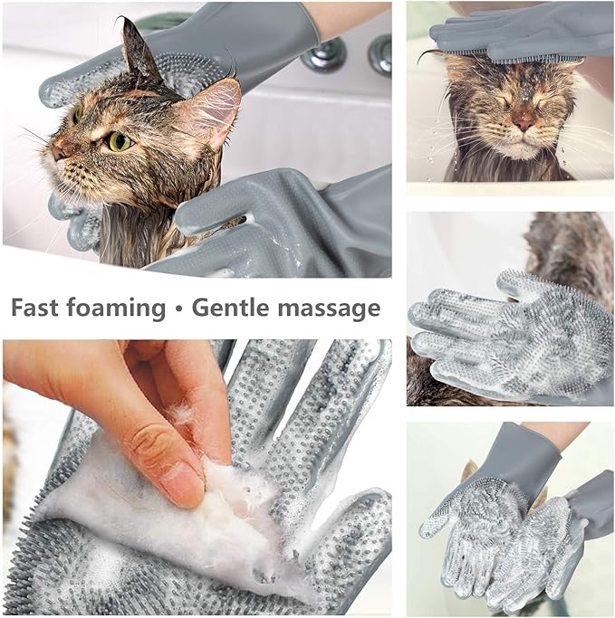 Dog Bath Glove - Dog Brush, Grooming Glove, Dog WASH Glove, Dog&CAT DESHEDDING Glove 1 Pack