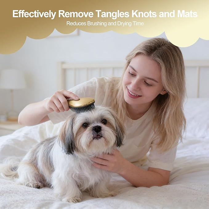 Small Dog Brush- Grooming Tool for Teddy, Yorkies, Maltese, Shih Tzu, Chihuahua - Puppy Hair Brush - (Rose Gold)