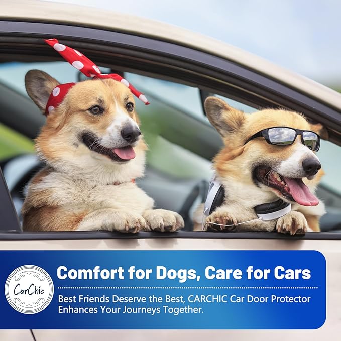 Dog Car Door Protector, 2 Pack Heavy Duty 5-Layer Car Door Protectors from Dog Scratching,Waterproof Door Protectors for Vehicles,Universal Fit for Cars, Trucks, SUVs, Storm Black