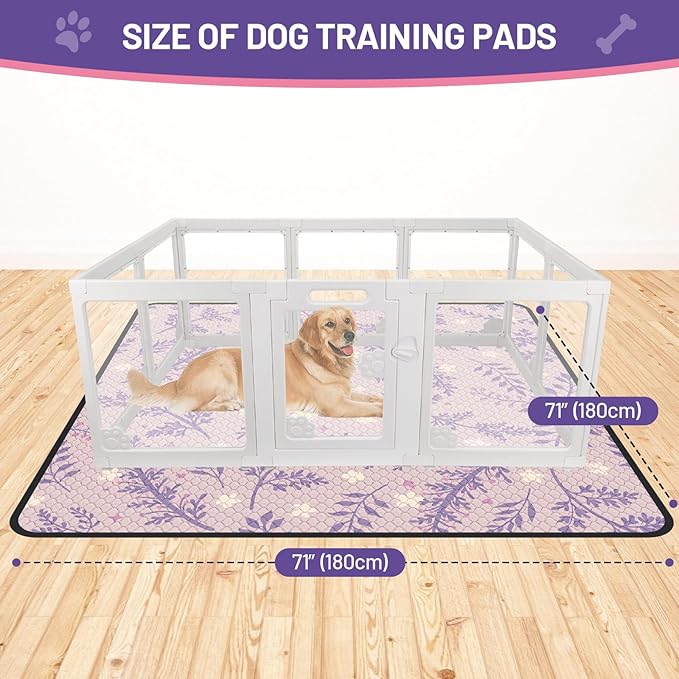 Washable Dog Pee Pads - Absorbent Reusable Puppy Training Pads, Waterproof Leak - Proof & Non - Slip for Crate Whelping Potty Training 72x72 (Pack of 1)