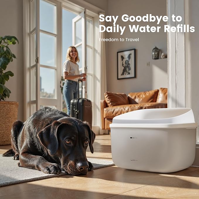 Gardner Pet 1 Gallon Pet Water Fountain, Vortex Dog Water Fountain, Ultra Quiet Automatic Cat Fountain with Filter, Transparent Tank, Splash-Proof, Easy to Clean,Without Adapter (White)