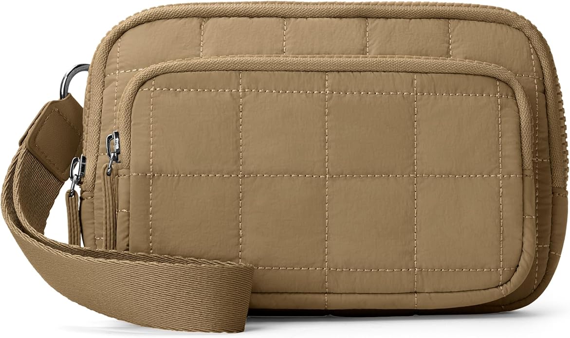 VONAL Wristlet Wallets for Women Nylon Quilted Wallet with 3 Zipper Purse for Travel Credit Card Holder Phone Organizer