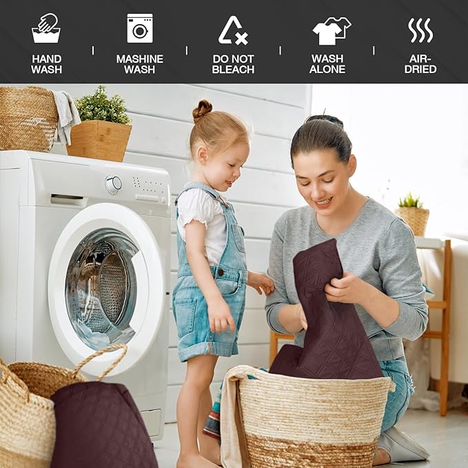 TAOCOCO 100% Waterproof Recliner Couch Covers, Recliner Sofa Covers with Leg Straps, 1-Piece Washable Reclining Sofa Cover with Pocket Couch Protector for Pets Kids(2 Seater, Coffee)