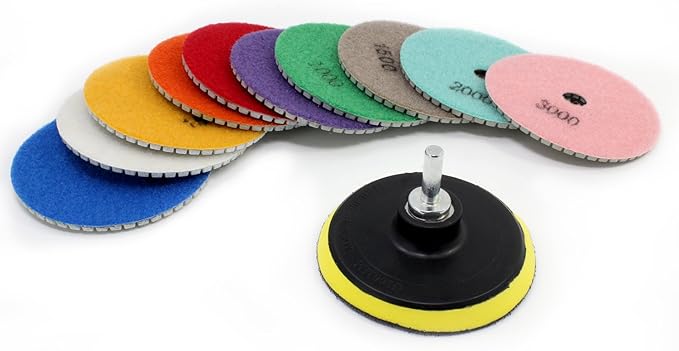 OCR Diamond Polishing Pad 4 Inch Wet Polishing Wheel Set for Granite Concrete Stone Ceramic