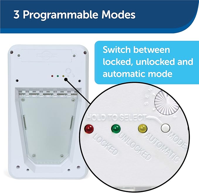 PetSafe Electronic Pet Door - Rust-Proof Programmable Smart Collar-Activated Dog or Cat Entry - Easy Installation & Space-Saving Design - Small - Fits Pets Up to 15 lb
