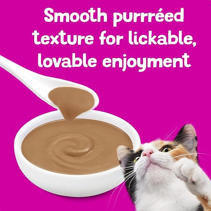 Aurora Pet Variety (16) Pureed Topper Lickable Cat Food (4) Chicken (4) Turkey (4) Salmon (4) Tuna (1.55-oz Each) with AuroraPet Wipes