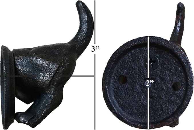 Lulu Decor, 100% Cast Iron Dog Tail Heavy Duty Hooks, Key Holder, Coat Decorative Hooks for Dog Lovers - Wall Mount Leash Holder for Wall Storage - Stylish (4 pcs)
