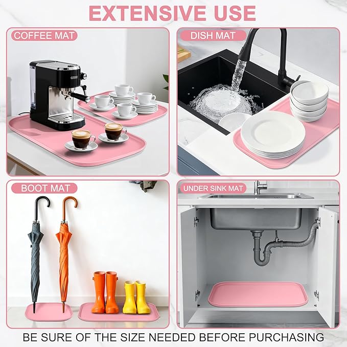 SMILOOL Silicone Pet Feeding Mat with Raised Edge for Food and Water, Dog Bowl Mats, Cat Bowls Placemat with High Lip for Floor Waterproof, Rubber Tray for Cats and Dogs 12 x 12 x 0.7 Sakura Pink
