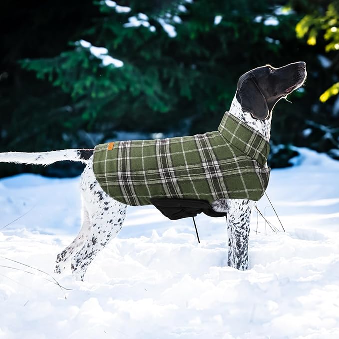 Kuoser Warm Dog Coat, Waterproof Dog Jacket for Extra Large Dogs, Adjustable Durable XXL Doggie Winter Coat Reversible Puppy Cold Weather Apparel from Small to Large Breed, Blue XXL