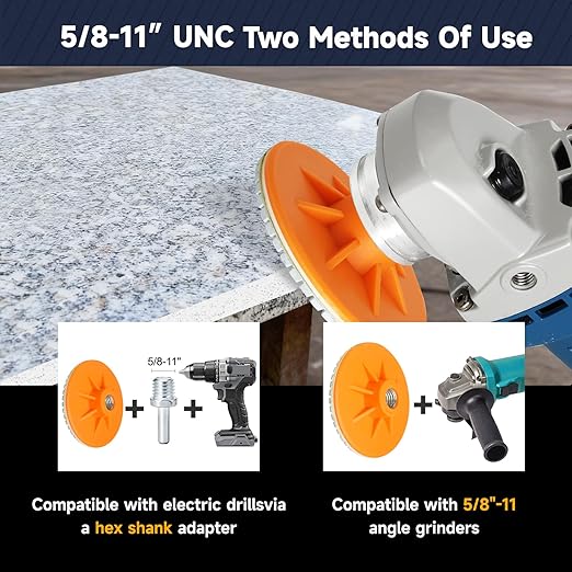 ACFAN 4" Diamond Polishing Pads Kit: Grind, Sand & Polish Concrete, Stone, Tile & More. Universal Fit for Angle Grinders/Drills (5/8"-11).Wet/Dry Application Discs for Granite, Marble, Ceramics.(3PCS)
