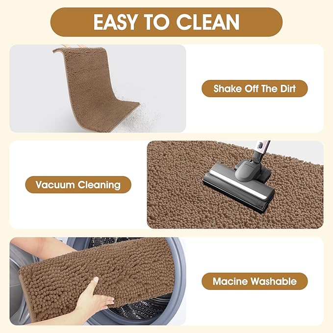 IM HOME Dog Door Mats for Muddy Paws, 36" X 24" Chenille Absorbent Doormat, Non Slip Heavy Dog Rugs for Muddy Paws, Soft Indoor Door Mat for Entryway, Mud Paw, Inside Floor, Beige