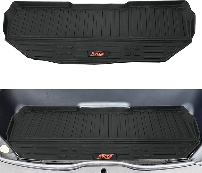 ROCCS Front Trunk Mat Fits for Rivian R1T/R1S Accessories 2022 2023 2024 All Weather TPE Frunk Mats Cargo Liners Trunk Mat with Upper Mat